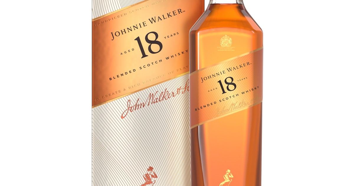 Johnnie Walker Aged 18 Years Blended Scotch Whisky, 70cl with Gift Box |  The Bar