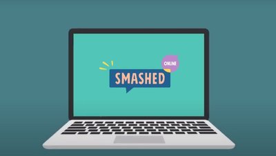 Smashed Thumbnail Laptop Logo