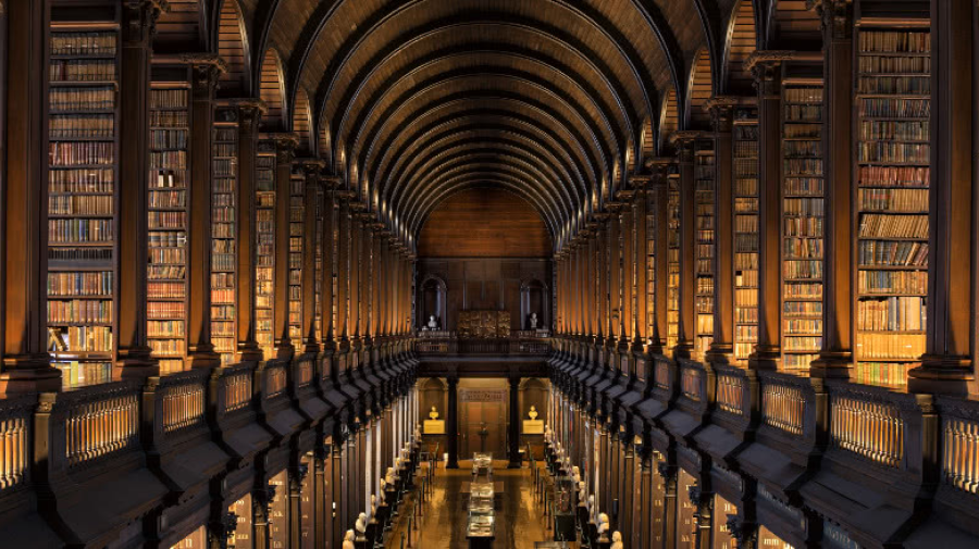 Interior view of the Trinity College Library