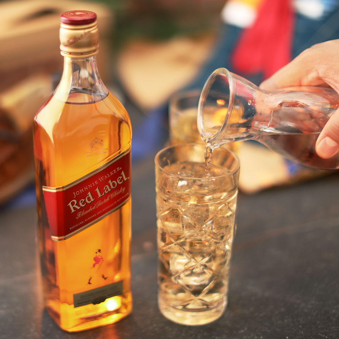 blended scotch whiskey served in a short glass with a large ice