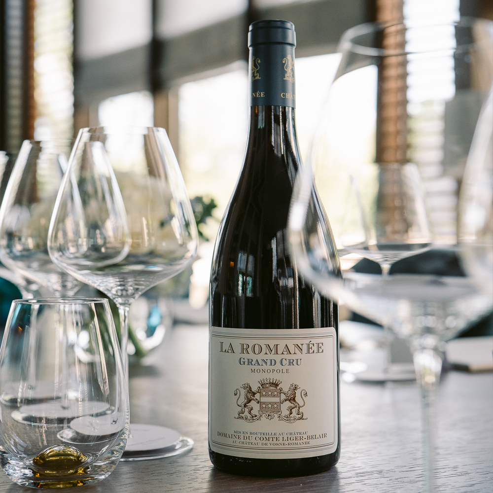 bottle of grand cru with glasses