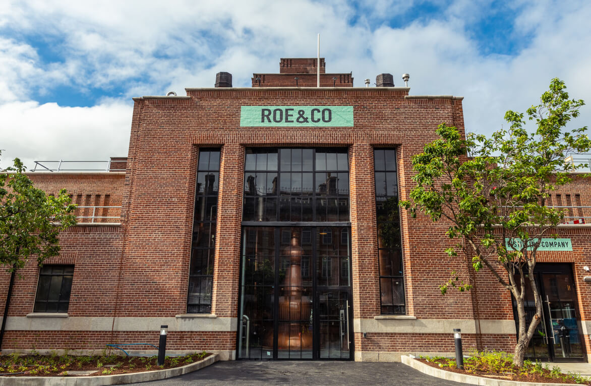 Roe & Co Distillery main entrance view from exterior
