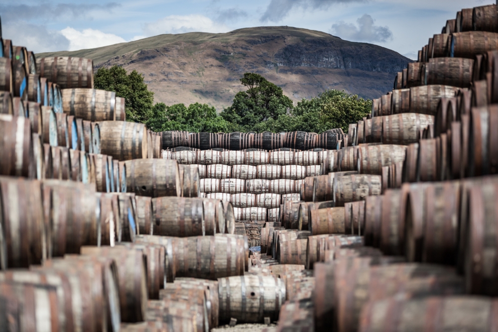 Row of Whisky Barrels