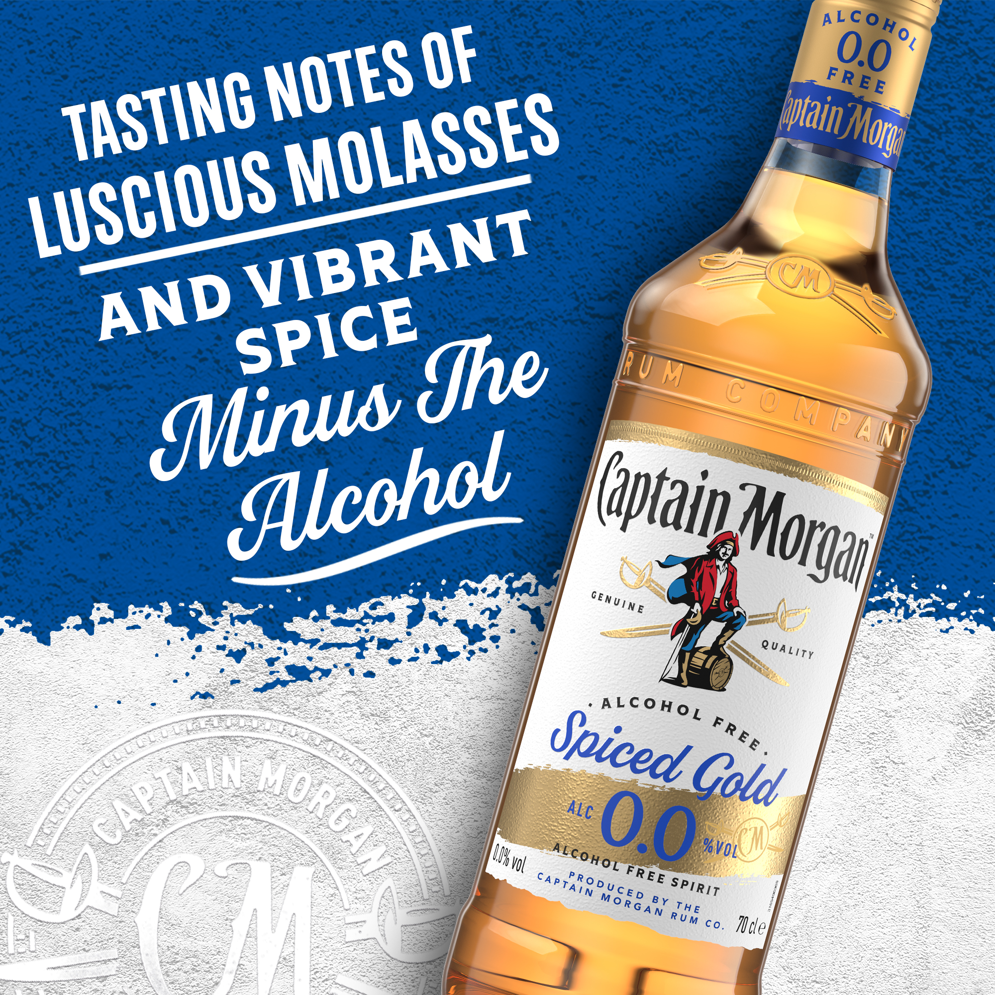 Captain Morgan 70cl Spirit, 0.0 Free The Spiced | Gold Alcohol Bar