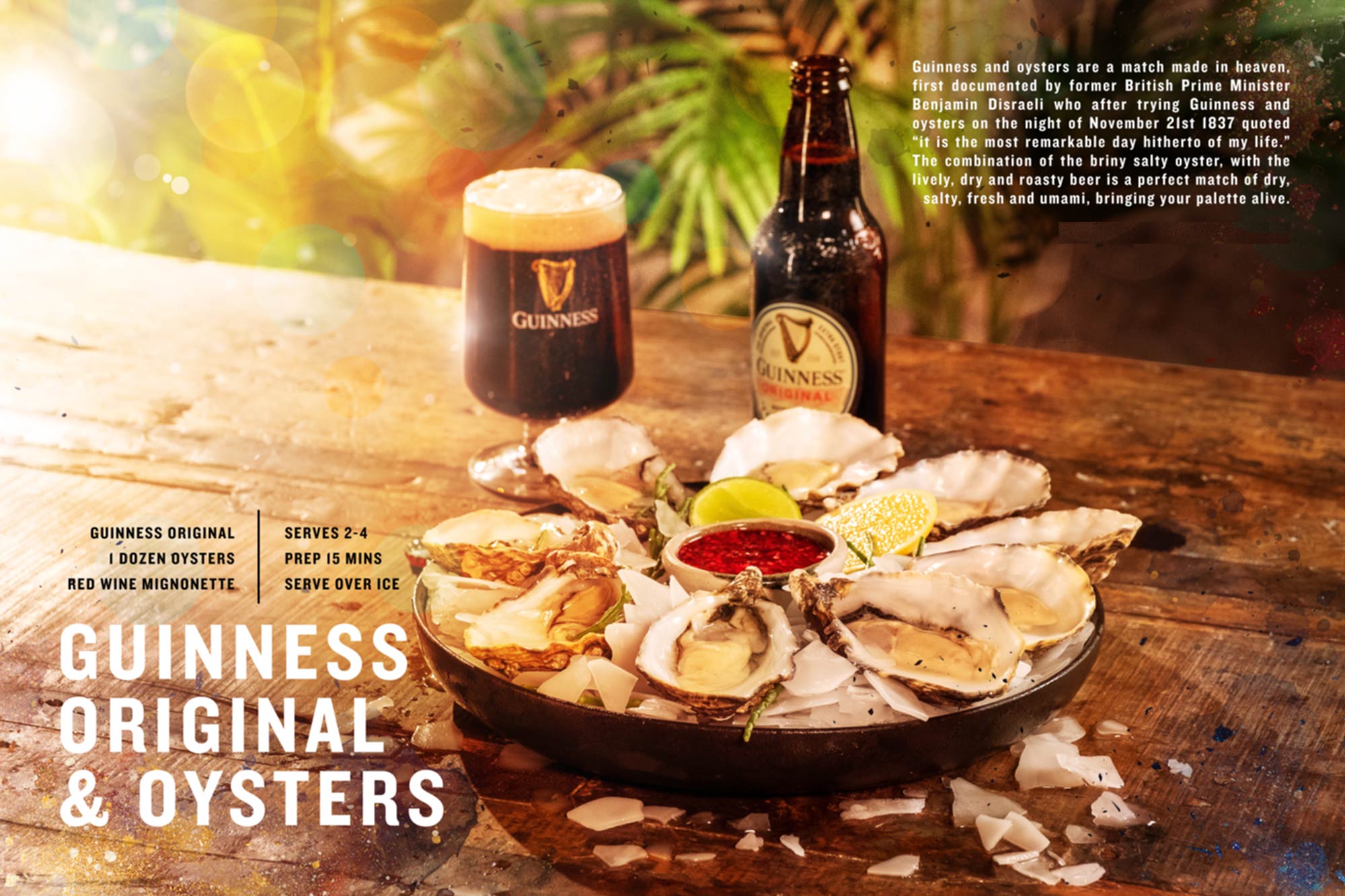 Guinness and oysters recipe card