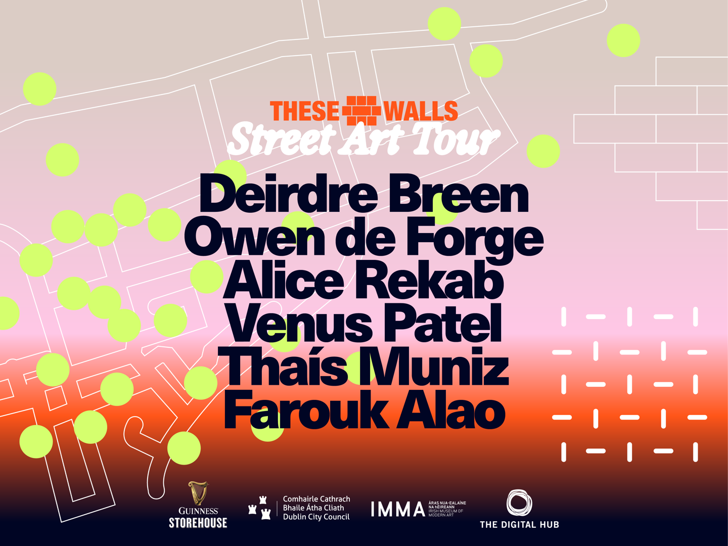 These Walls logo lisiting the artists from the Street Art Tour