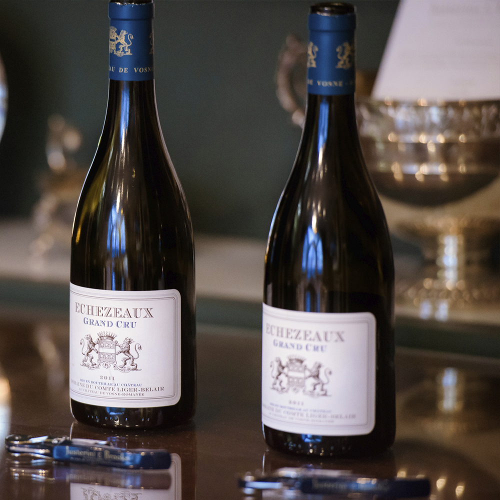 two bottles of Vosne Romane