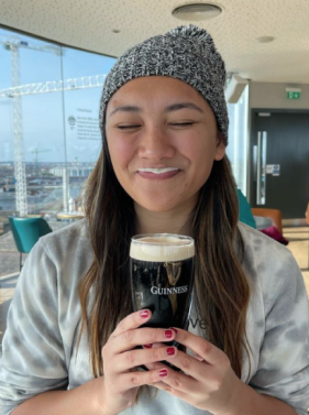 Visitor enjoying pint of Guinness at the Guinness Storehouse Gravity Bar